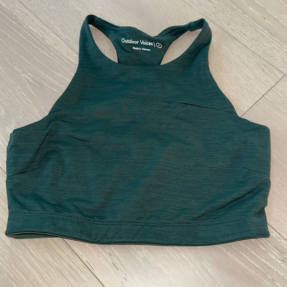 Outdoor Voices Move Free green Crop Top sz small - Picture 3 of 5